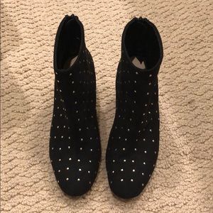 Gold studded ankle boots